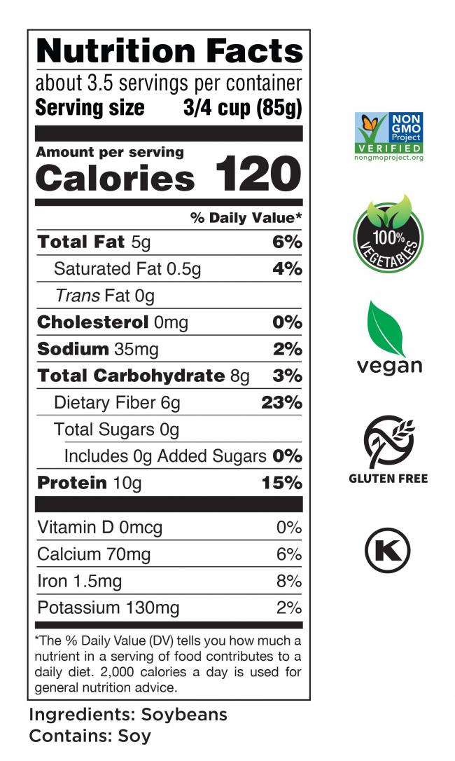 Riced Edamame Nutrition Facts