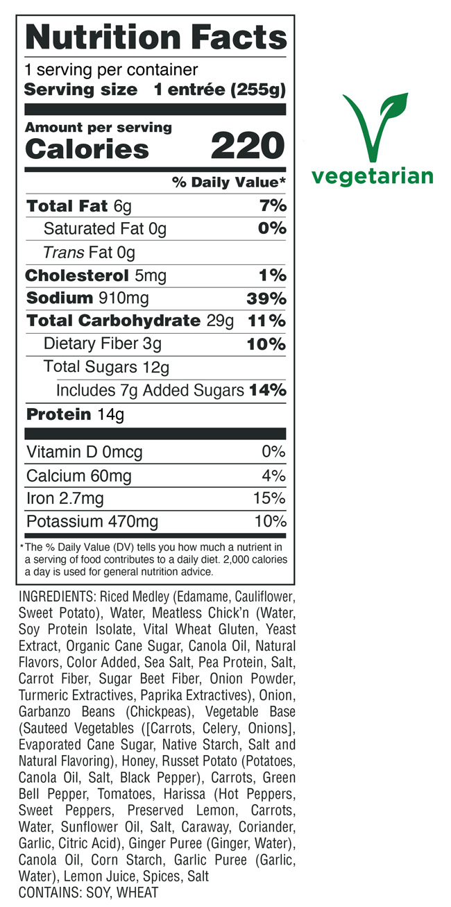 Chick'n Moroccan Stew Nutrition Facts