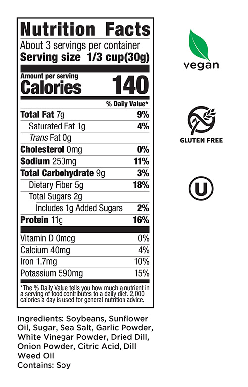 Fire Roasted Edamame Dill Pickle Nutrition Facts